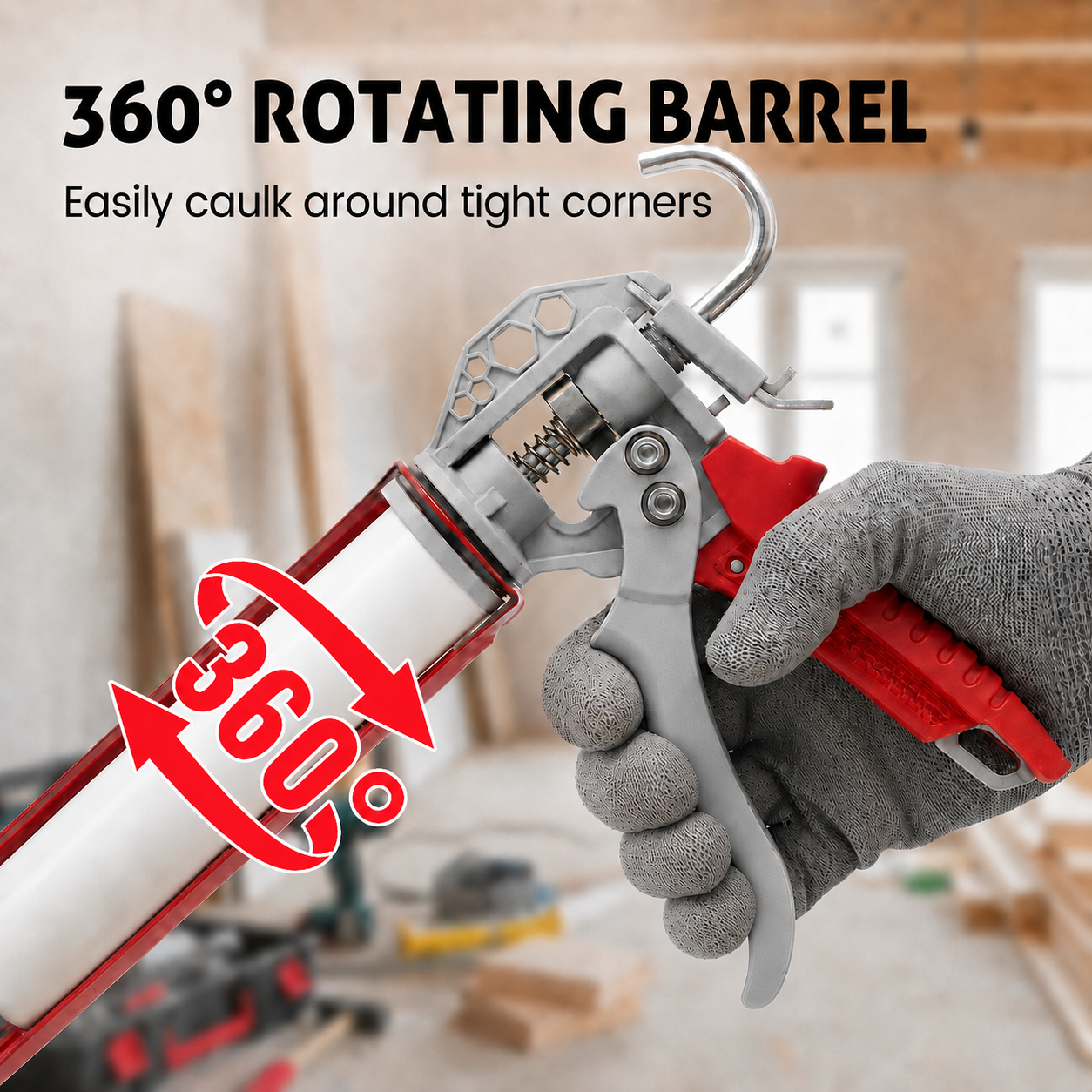 Bearing Caulking Gun With Rotating Barrel